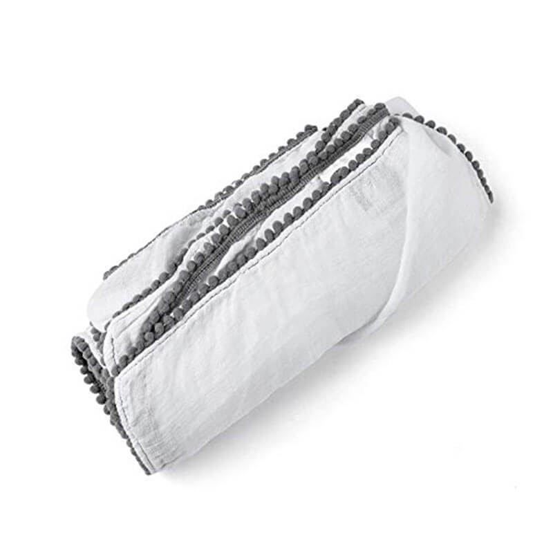 Bamboo Pom Pom Swaddle - Grey