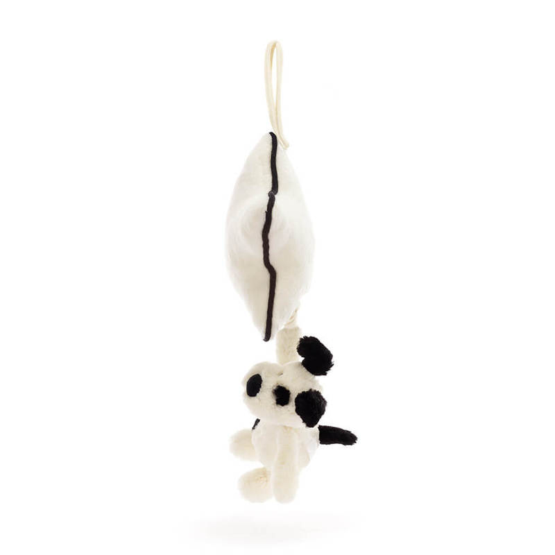 Bashful Black & Cream Puppy Musical Pull 30x20cm