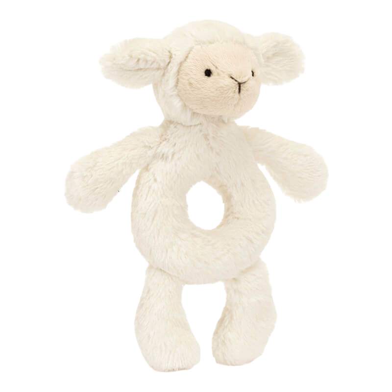 Bashful Lamb Ring Rattle 18cm x 8cm x 2cm