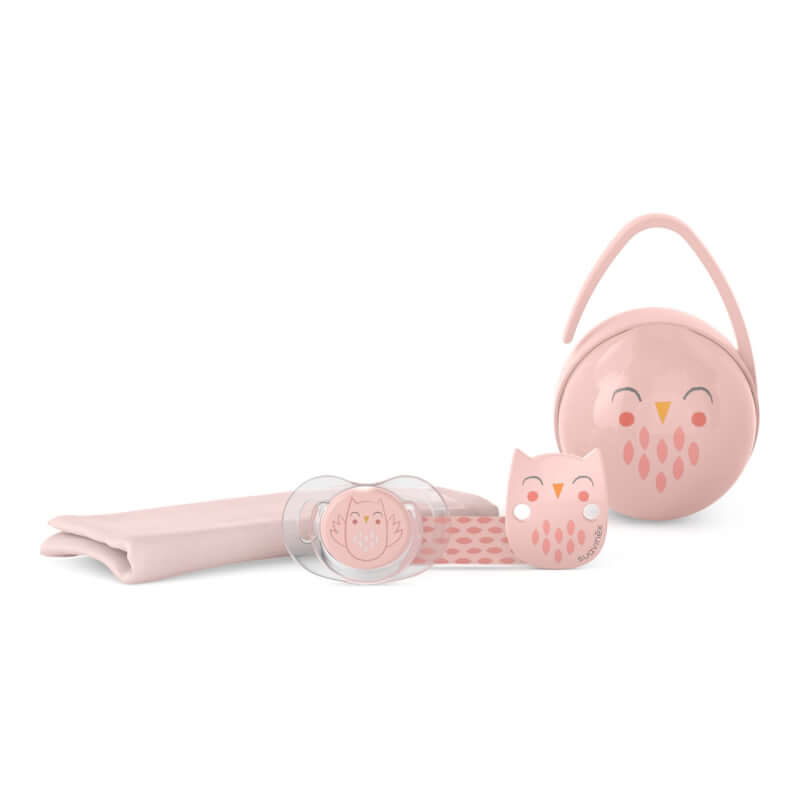 Bonhomia Owl Baby 4 piece Gift Set - Pink