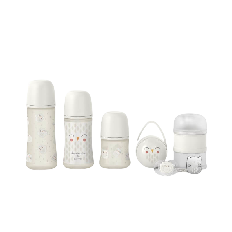 Bonhomia Owl Welcome Baby Gift Set 7 Pieces - Beige