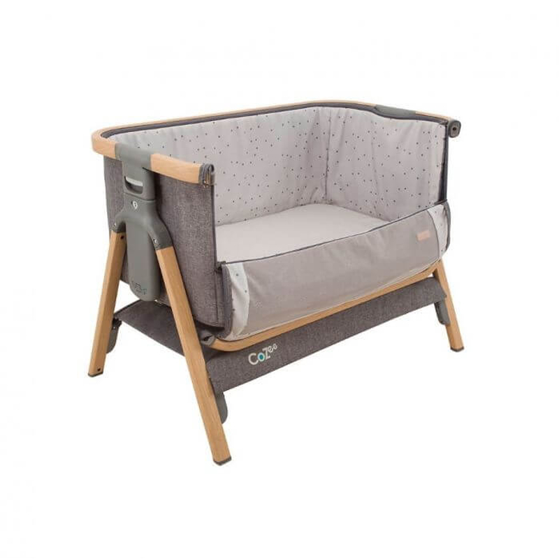 CoZee Bedside Crib - Oak and Charcoal