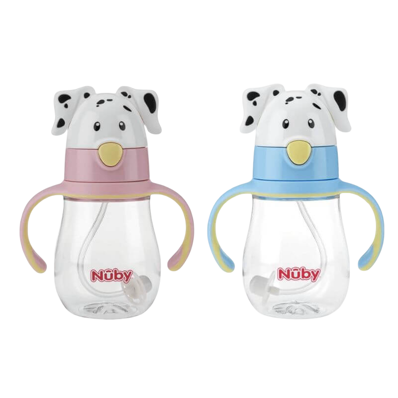 Dalmatian Tritan Flip It Cup with Silicone Thin Straw (13oz/400ml)