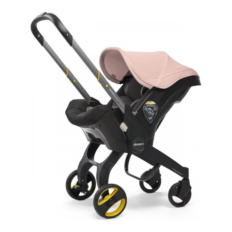pink baby stroller and carseat