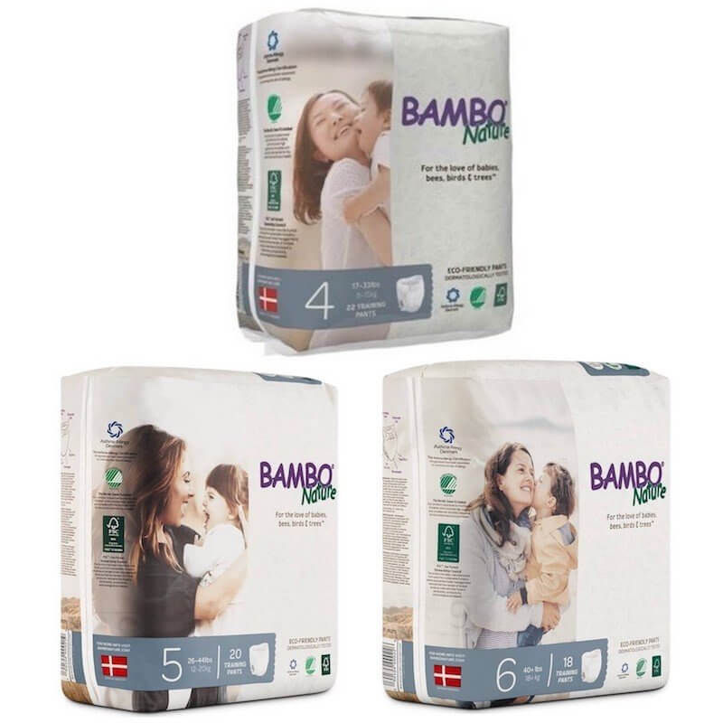 Bambo Nature Premium Eco-Friendly Training Pants SIZES 4 TO 6 AVAILABLE 110 Count Size 4 