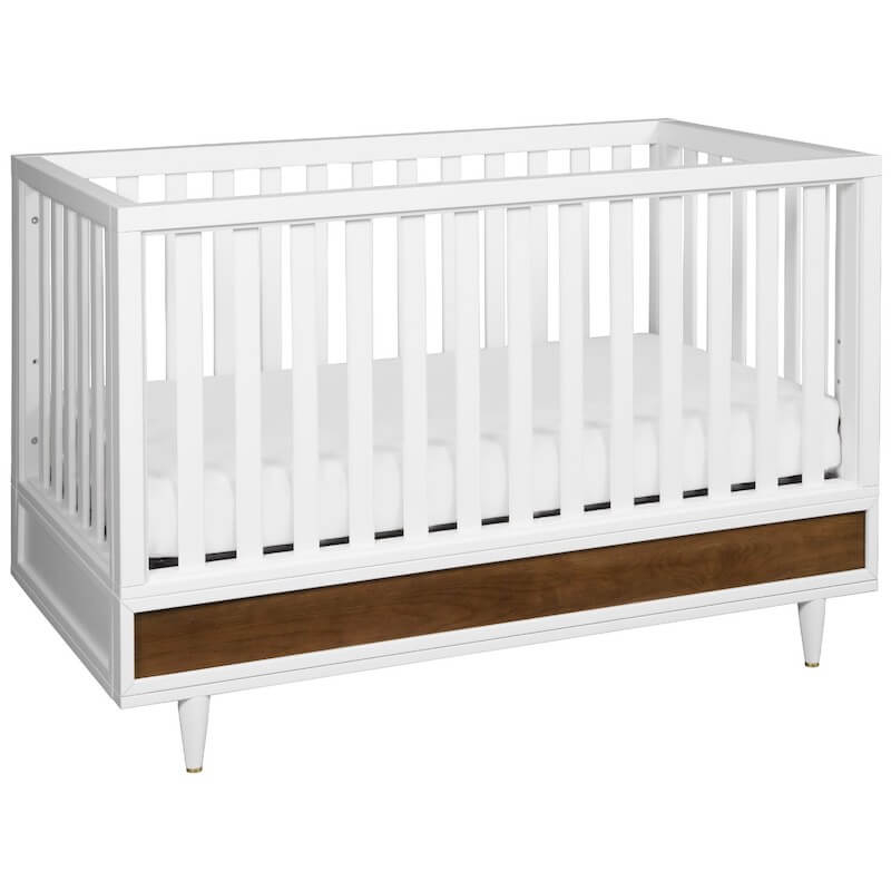 Walnut and white crib 2025
