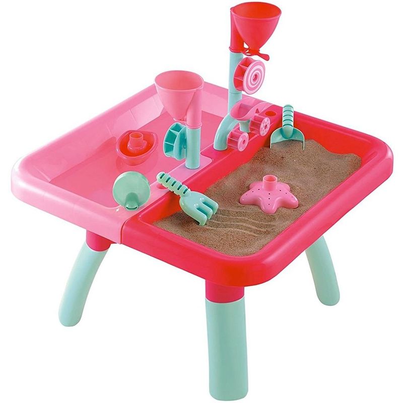 pink sand and water table
