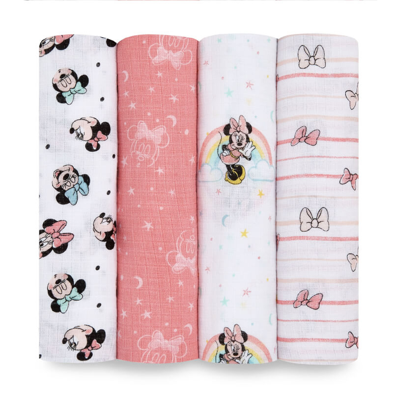 aden anais Essentials Cotton Muslin Swaddles 4 Pack Disney