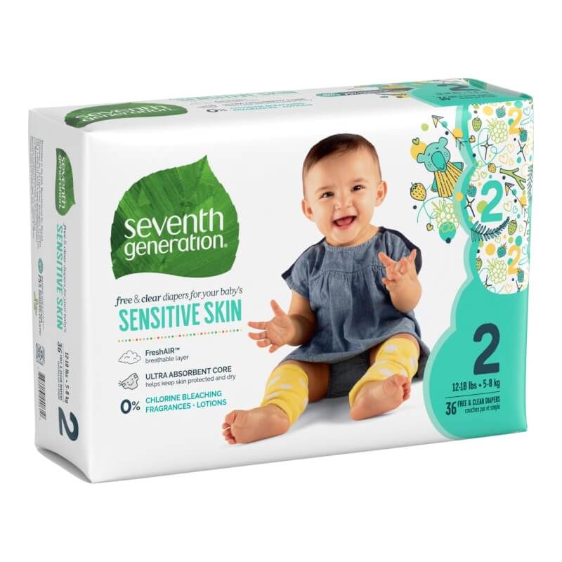 Seventh Generation Free & Clear Diapers (Size 1 to 5)