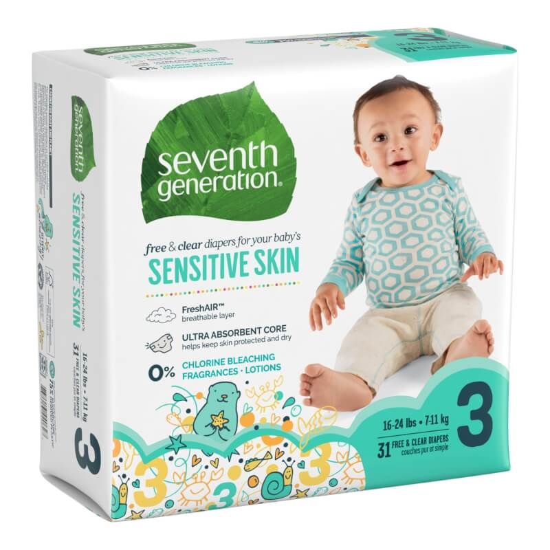 Seventh Generation Free & Clear Diapers (Size 1 to 5)