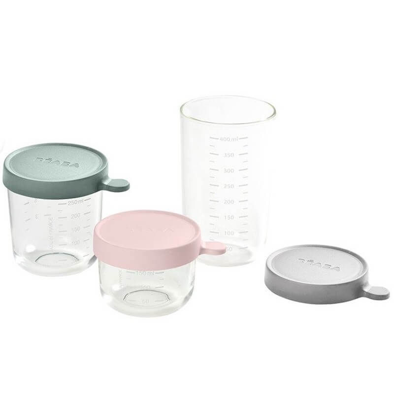 Beaba Glass & Silicone Containers - Set of 3 (150ml, 250ml & 400ml ...