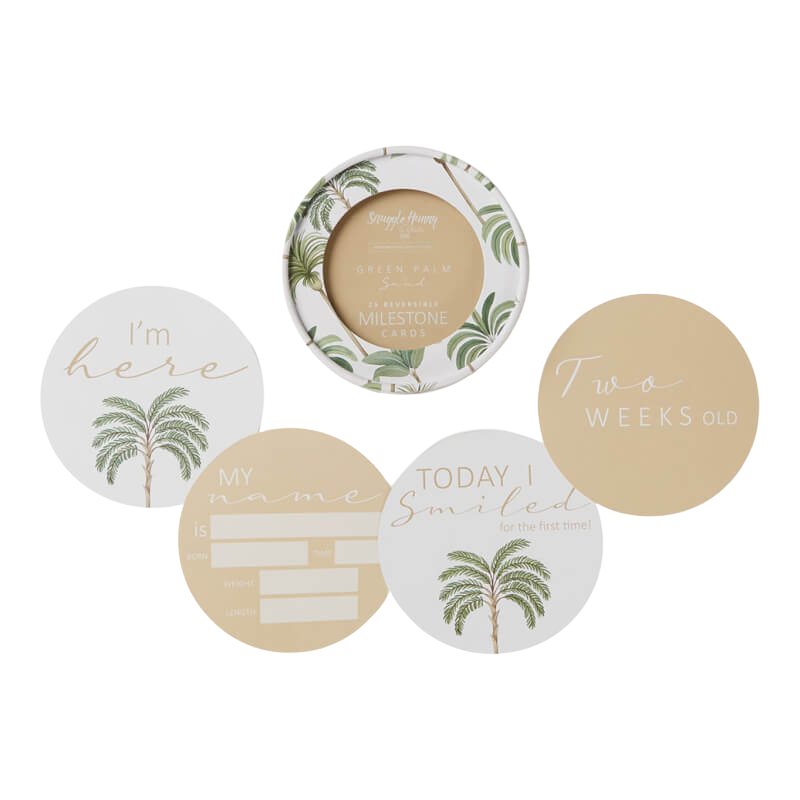 Green Palm & Sand Reversible Milestone Cards