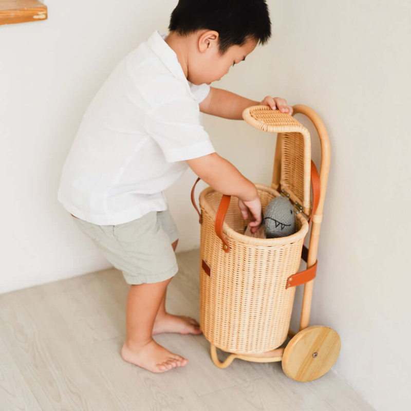 Handcrafted Rattan - Eric Kids Shopping Trolley