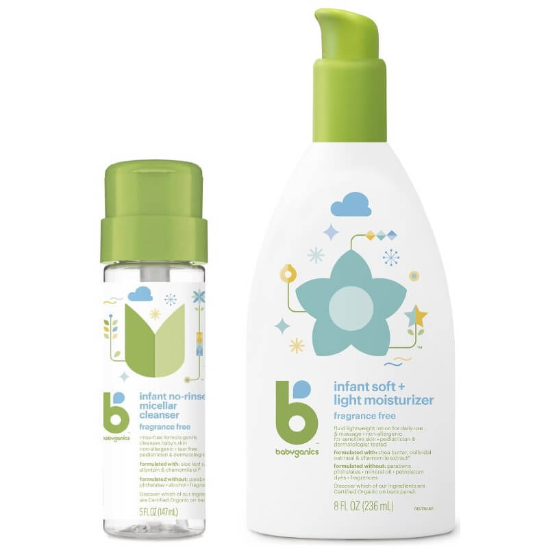 babyganics Infant No Rinse Micellar Cleanser 147ml Infant Soft Light Moisturizer 236ml COMBO SET