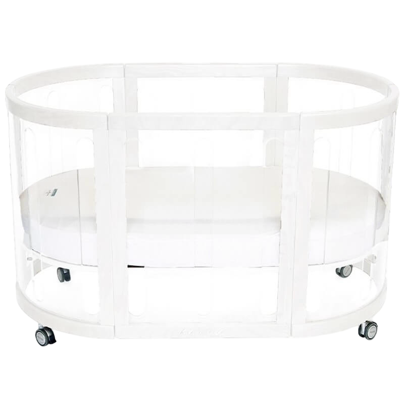 Kaylula Sova Cot Clear with Mattress - White