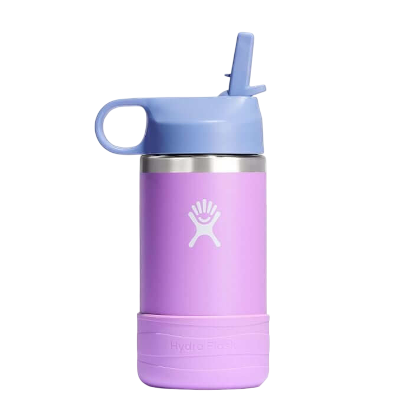 Kids Wide Mouth Straw Lid with Boot Insulated Water Bottle - 12 Oz - Anemone