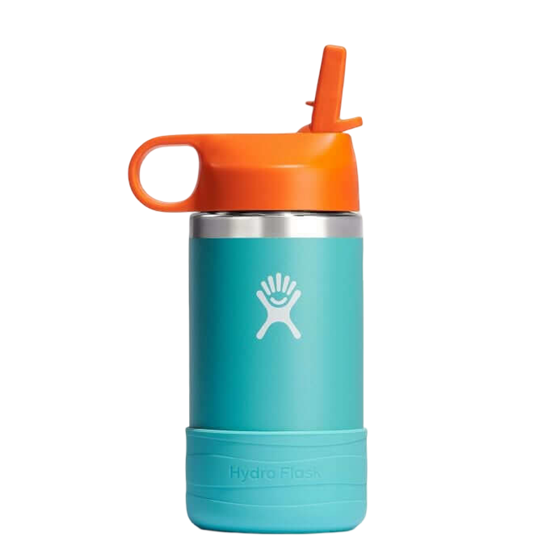 Kids Wide Mouth Straw Lid with Boot Insulated Water Bottle - 12 Oz - Seaspray