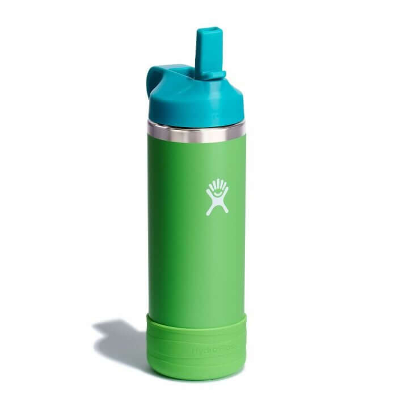 Kids Wide Mouth Straw Lid with Boot Insulated Water Bottle - 18 Oz - Grass