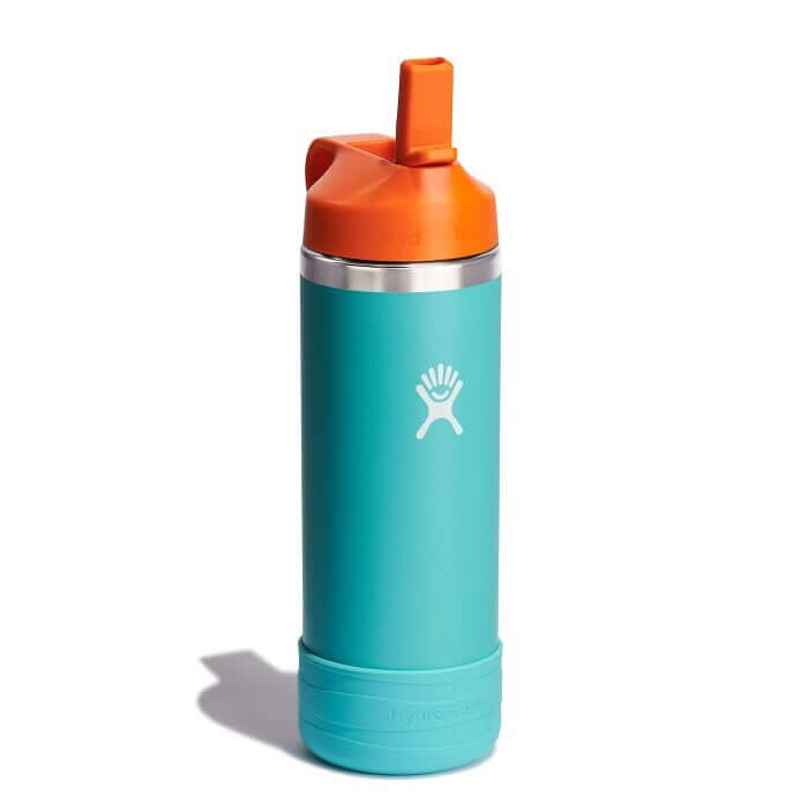 Kids Wide Mouth Straw Lid with Boot Insulated Water Bottle - 18 Oz - Seaspray