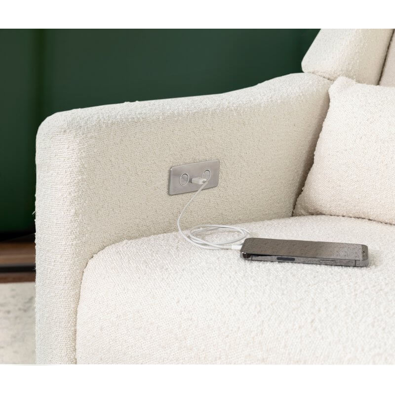 Babyletto kiwi ivory best sale power recliner glider