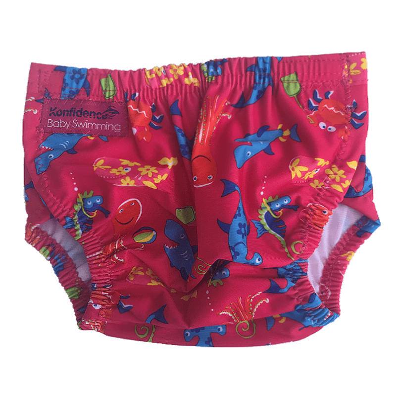 Konfidence AquaNappy Swim Nappy One Size Sea Friends Pink