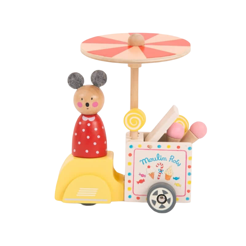 La Grande Famille Ice Cream Delivery Tricycle with Nini 11x13.5cm