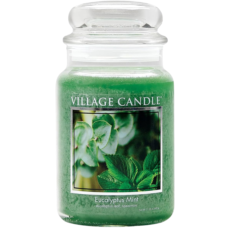 Large Glass Apothecary Jar 26oz - Eucalyptus Mint