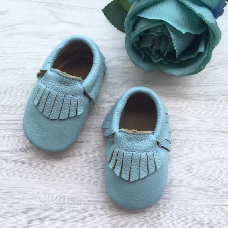 turquoise baby shoes