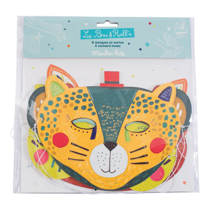Les Broc & Rolls 6-Piece Card Masks for Boys 22x16.5cm