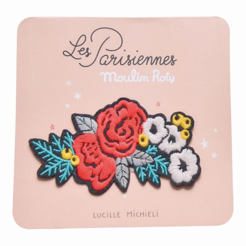 Moulin Roty Les Parisiennes Iron On Embroidered Patch Flower