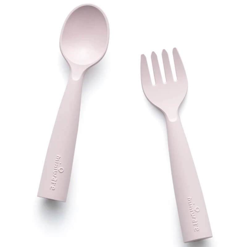 Miniware Training Spoon Set Peach + Grey
