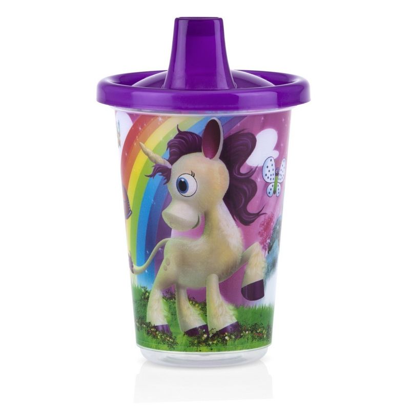 Nuby Wash or Toss Spout Cups with Lids (300ml x 3) - Girl