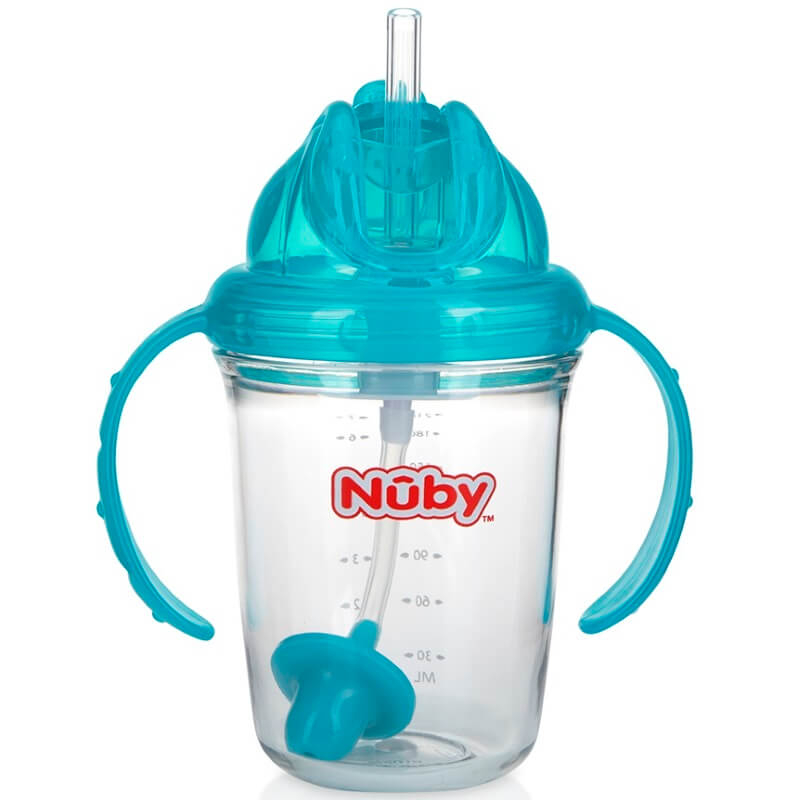 Nuby Tritan No Spill 360 Flip N Sip with Weighted Straw 8oz