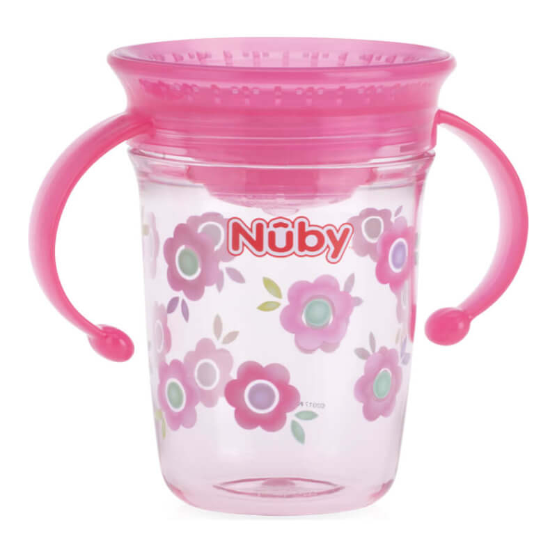 Nuby NoSpill 360 Wonder Cup Tritan Printed w/Twin Handles, PP Cover