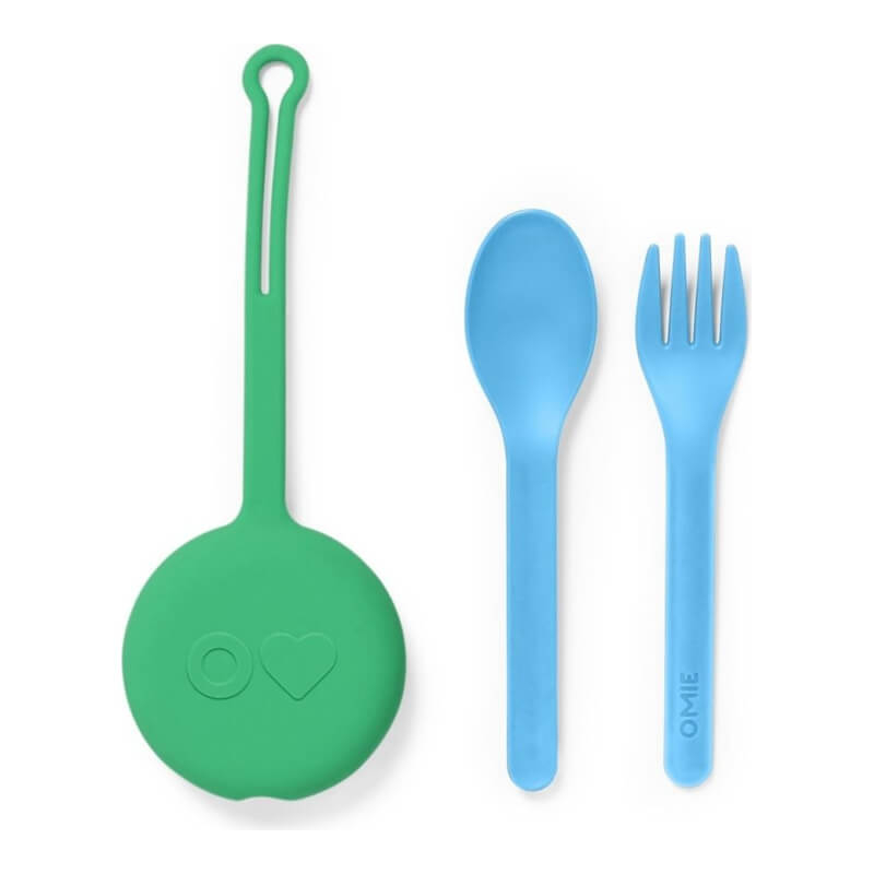 OmiePod Fork, Spoon + Pod Set V2 - Mint Green