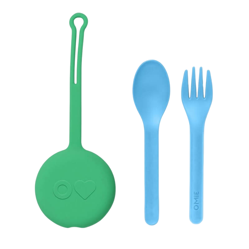 OmiePod Fork, Spoon + Pod Set V2 - Mint Green