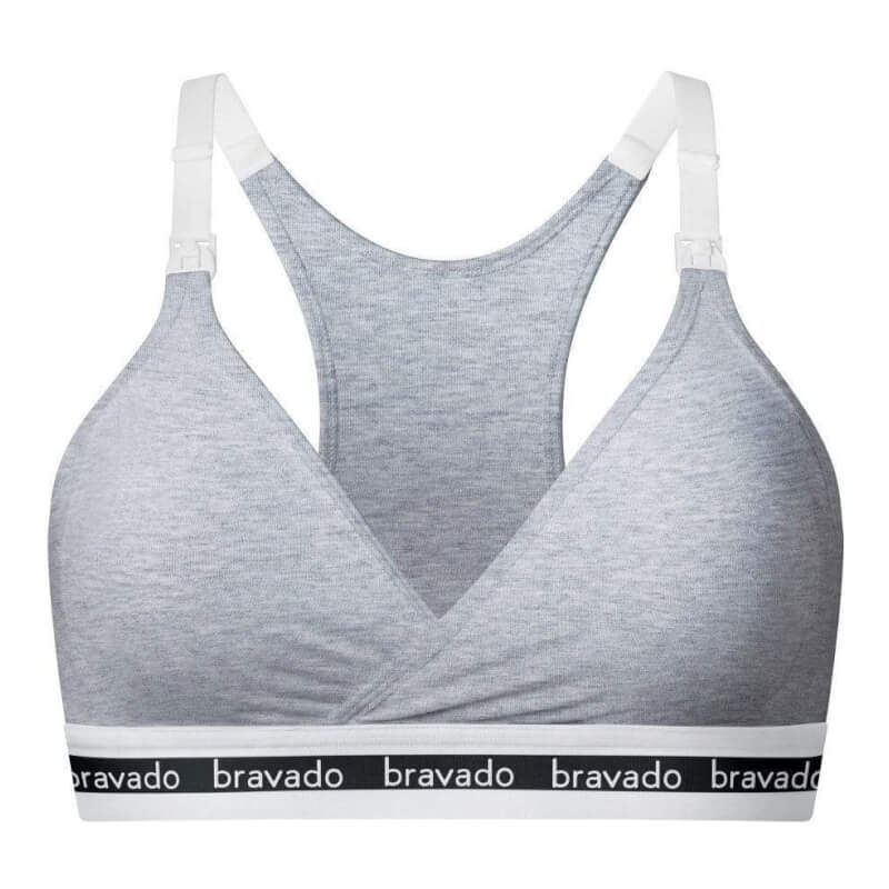 Bravado Designs Body Silk Seamless Rhythm Nursing Bra (White Grey Spacedye)  - Small