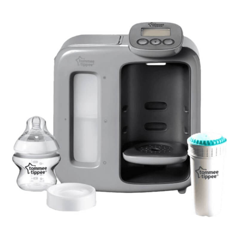 Tommee Tippee Perfect Prep Machine Instant Baby Bottle Maker Feeding Bundle  with Thermometer - Grey / Purple & Blue