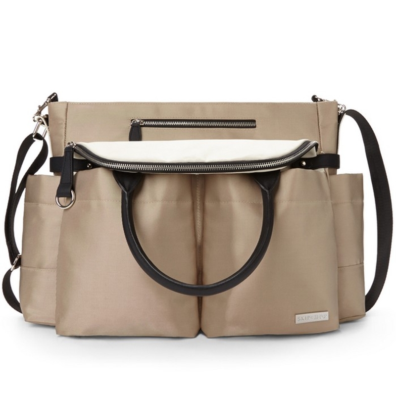 Skip Hop Chelsea Downtown Chic Diaper Satchel Champagne • Baby