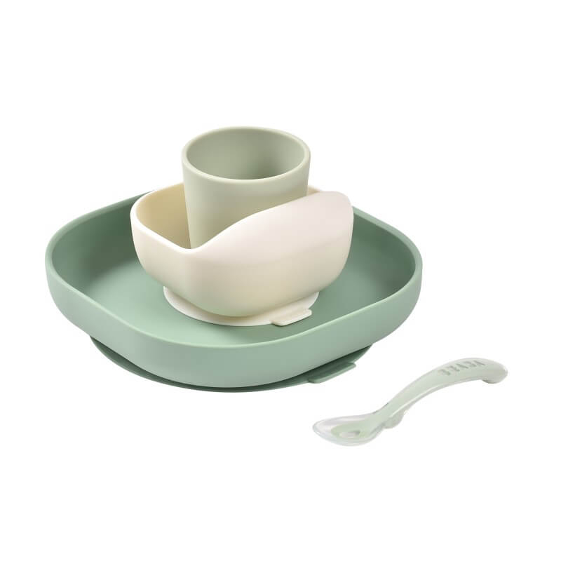 Silicone Suction Meal Set - Sage/Misty Green