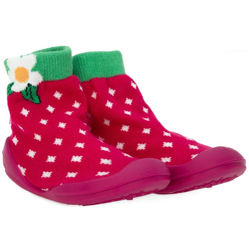 Snekz Sock & Shoe - Red with White Diamonds