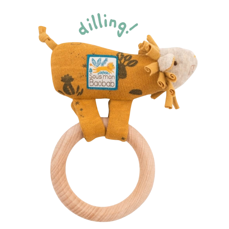 Sous Mon Baobab Paprika the Lion Ring Rattle 15cm
