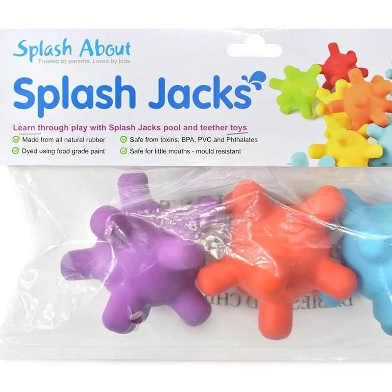 Splash About Splash Jacks Pool Teether Toys 3-Pack - Purple/Orange/Blue