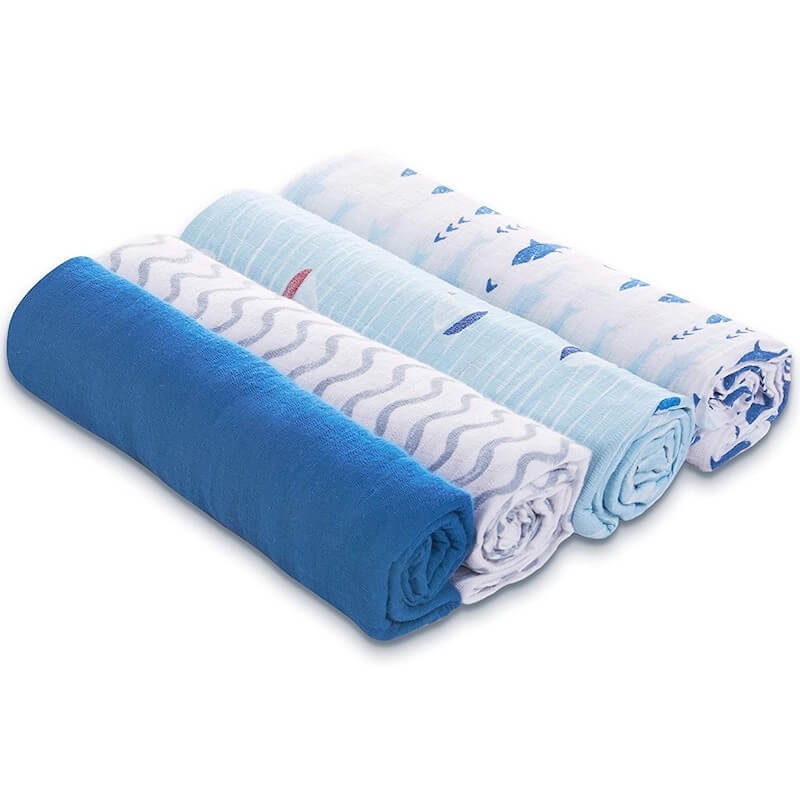 aden + anais Swaddle Plus 4-Pack - Making Waves • Baby Central