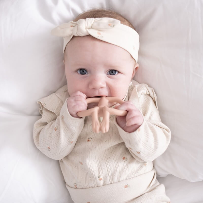 Original Teething Toy With Tail - Dusty Pink