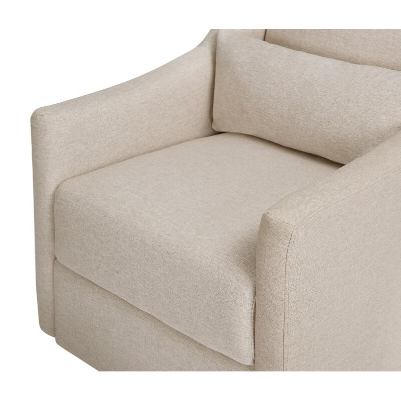 Babyletto Toco Swivel Glider & Ottoman Performance Beach EcoWeave