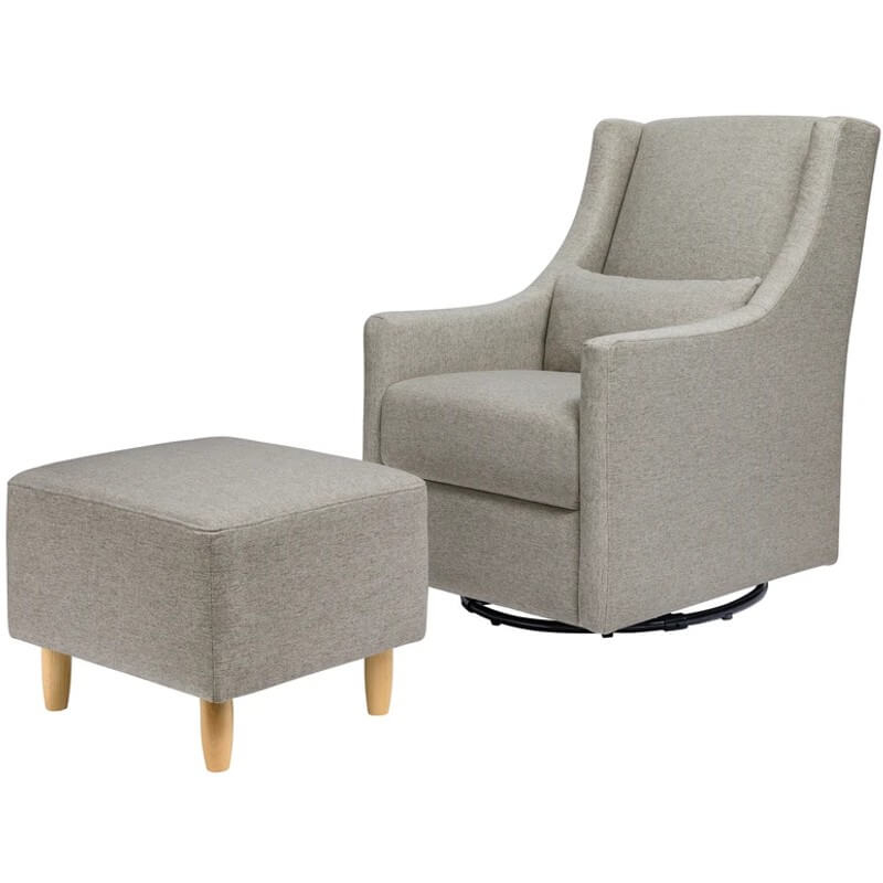 Babyletto Toco Swivel Glider Ottoman Performance Grey Eco