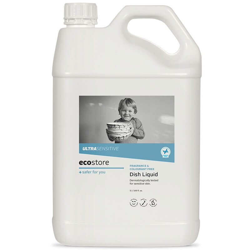 Ecostore Ultra Sensitive Fragrance & Colourant Free Dish Liquid 5L