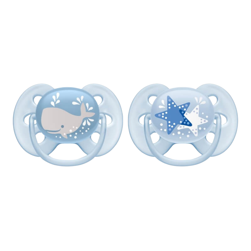 Ultra Soft Soother 6-18m - Blue / Blue