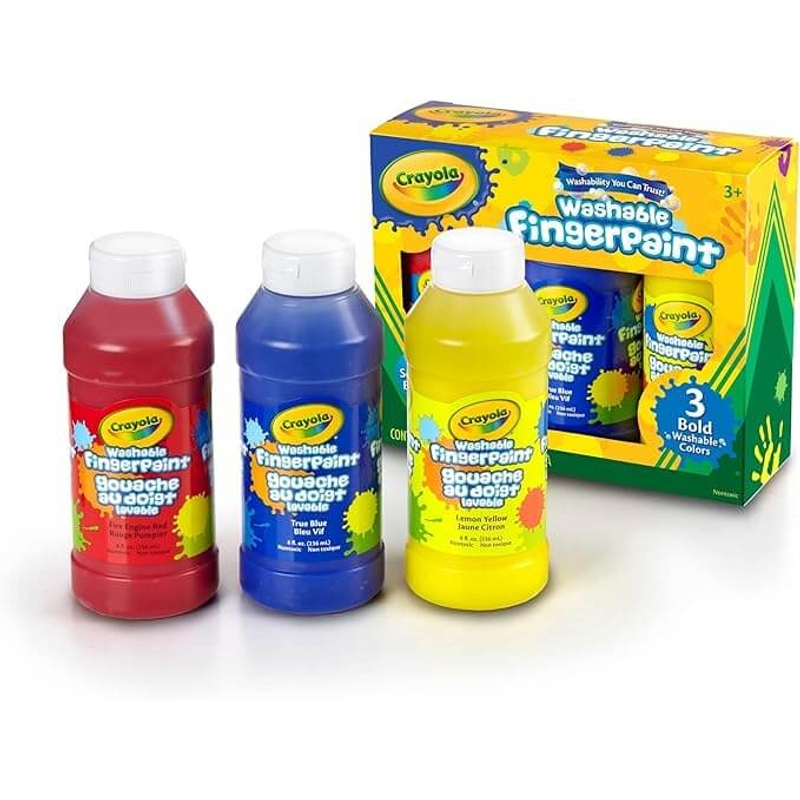 Washable Bold Fingerpaint - Primary Colors - 3-Pack